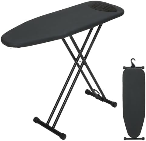 Ironing Board 43x13 with Iron Rest, RAINHOL Black Full Size Iron Board by RAINHOL