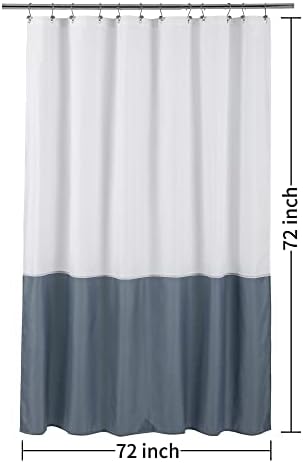 ALYVIA SPRING Waterproof Shower Curtain or Liner White/Stone Blue - Image 7