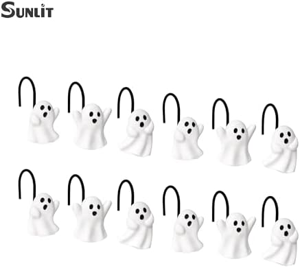 Sunlit Ghost Shower Curtain Hooks, Home Decorative Shower Curtain Rings - Image 3
