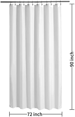 ALYVIA SPRING 72x90 Extra Long Waterproof Fabric Shower Curtain Liner White - Image 7