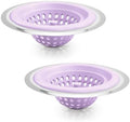Silicone Strainer for Kitchen Sink, 2 Pack, Stainless Steel Reinforced by TEVLAUXO