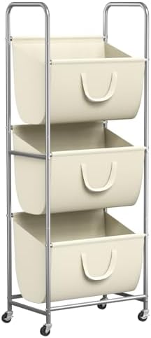 ELYKEN 3-Tier Vertical Rolling Laundry Hamper by ELYKEN