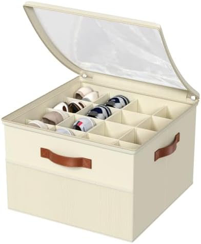 Shoe Organizer for Closet, 2 Pack Foldable Shoe Storage Organizer Box Bin - Image 4