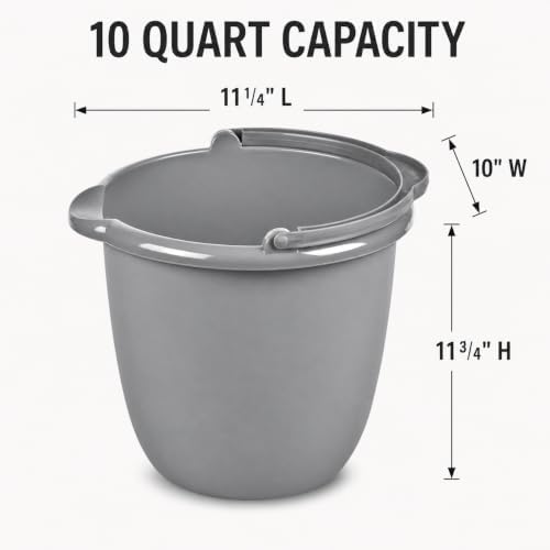Mop Bucket 10Qt Plastic with Spout and Handle - Image 3
