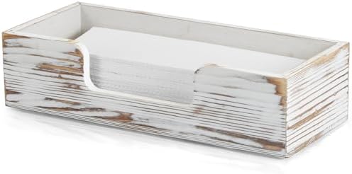 Paper Towel Dispenser Countertop, Retro White Wood Bathroom Paper Towel Holder by Bivvclaz