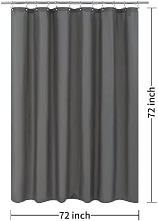 ALYVIA SPRING Waterproof Fabric Shower Curtain or Liner Dark Gray - Image 7