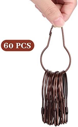 Queekay 60 Pcs Metal Shower Curtain Hooks Reusable Hanging Clips - Image 3