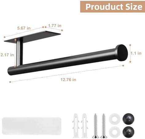 2 Pack Paper Towel Holder, Improved Paper Towel Holder Under Cabinet, Stainless - Image 6