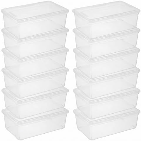 novelinks 12 Pack 6QT Plastic Storage Bins by novelinks
