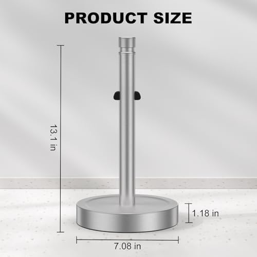 Nickel Paper Towel Holder Countertop, One-Handed Tear, Stainless Steel - Image 7
