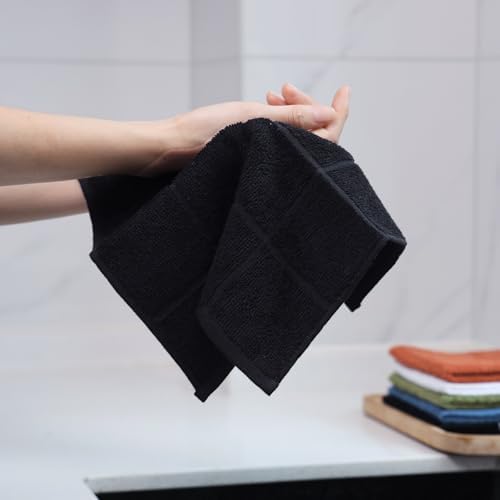 Glynniss Kitchen Dish Cloths for Washing Dishes, Rust White Terry Dish Rags - Image 3