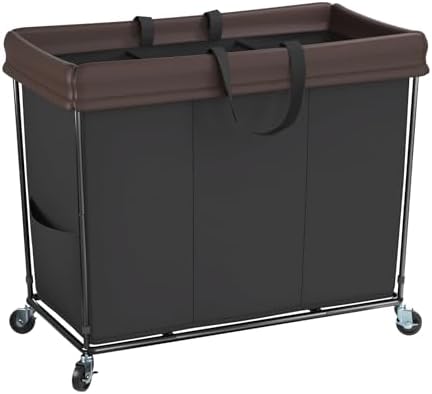 Large Laundry Hamper with Wheels, 320L Rolling Laundry Basket with Wheels by Mefirt
