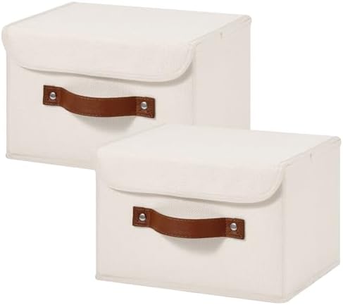 2PCS Storage Bins Boxes with Lids Decorative Fabric Baskets by Unknown
