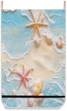 Blue Beach Sea Star Shell Summer Hanging Laundry Hamper Door Hampers Bag Basket - Image 2