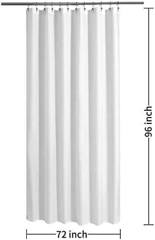 ALYVIA SPRING 72x96 Extra Long Waterproof Fabric Shower Curtain Liner White - Image 2