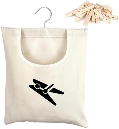 Laundry Clothespin Bag, 12 x 11 in Hang on Line Clothes Pin Hanging Bag by Unknown