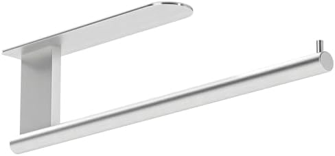 Jesginboo Paper Towel Holder Under Cabinet, Self Adhesive, Brushed Nickel by Jesginboo