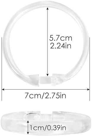 Shower Curtain Rings-12 Pack- Plastic Shower Curtain Hooks O-Shaped Rings Hook - Image 4
