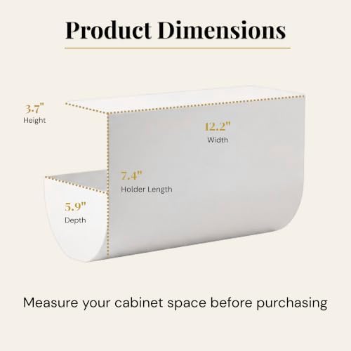 Aureo Paper Towel Holder Under Cabinet, No Drill, Hooks Over Shelf - Image 3