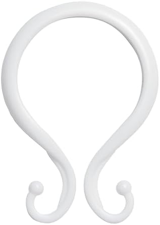 Kenney - Shower Curtain Rings, Rust-Proof Plastic Double Hooks by Kenney