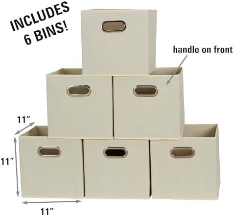 Household Essentials 82-1 Foldable Fabric Storage Bins |Set of 6 Cubby Cubes - Image 3