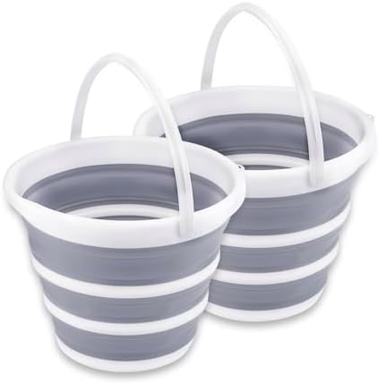 2 Pack Collapsible Buckets 10L 2.6 Gallon Cleaning Bucket Mop Bucket Folding by Craftend