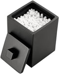 Resin Square Canister with Lid, Bathroom Qtip Holder, Cosmetics Makeup by HOME