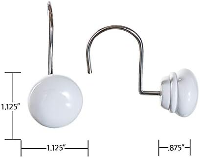 Creative Scents White Shower Curtain Hooks Decorative | Set of 12 - Image 4