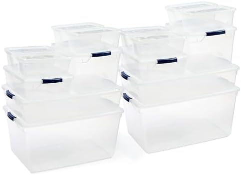 Rubbermaid Cleverstore Clear Dorm Variety 16-Pack, Made in USA, Stackable Large by Unknown
