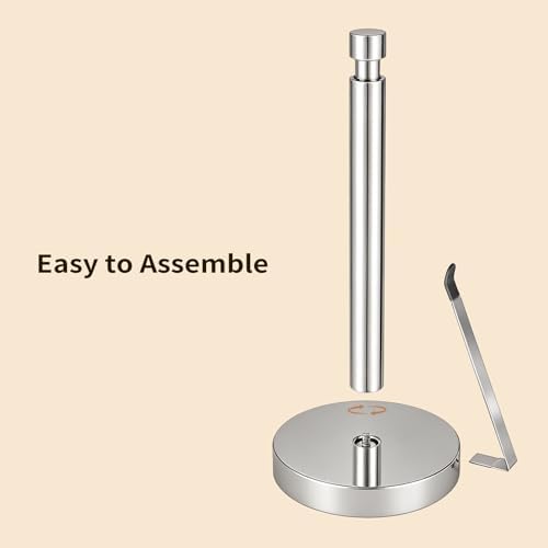 YUMORE Heavy Duty Paper Towel Holder Countertop Weighted Base Chrome - Image 7