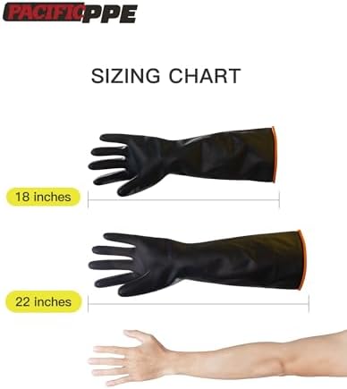 PACIFIC PPE 22 Inch Latex Chemical Resistant Gloves, Heavy Duty, Waterproof - Image 3