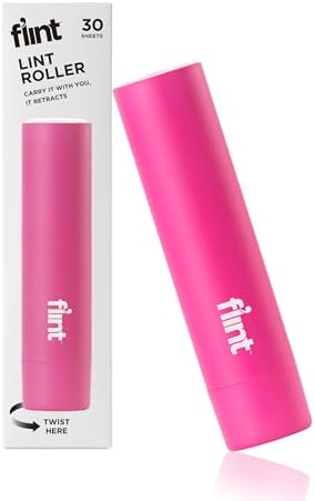 Flint Classic Pink Retractable Mini Lint Roller by Flint