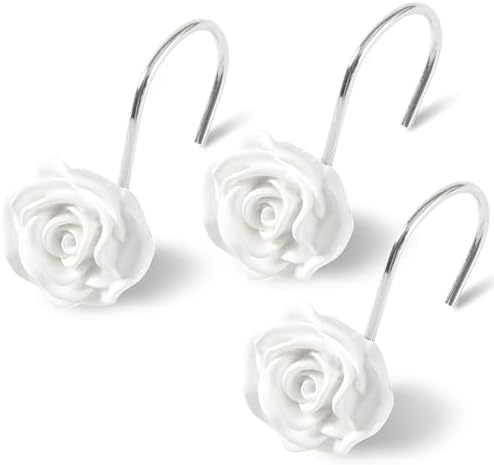 Cute Rose Floral Shower Curtain Hooks Rings by Decorateyourhome