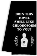 Funny Kitchen Dish Towels -Funny Black Bathroom Hand Towel Decor, Gothic by ColorfulLifeStartingwithYourCuteTowel