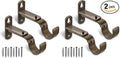 Adjustable Curtain Rod Brackets, Metal Window Drapery Rod Hanger Holders Hooks by AMZSEVEN