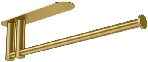 STWWO Under Cabinet Paper Towel Holder, Self Adhesive Paper Towel Rack Gold by STWWO
