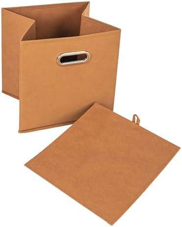 Household Essentials Fabric Storage Bins 6 Piece Set, Terracotta Color - Image 3
