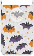 White Halloween Bats and Stars Hanging Laundry Hamper Door Hampers Bag Basket by Tatenale