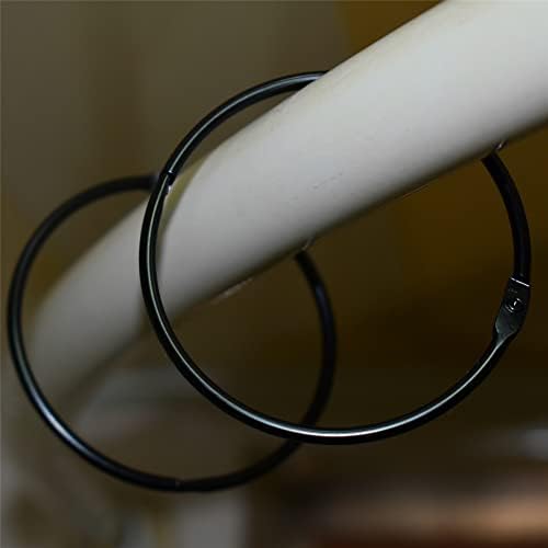 Black Shower Curtain Rings Metal Round Hooks Ring 2.75 Inch Diameter - Image 3