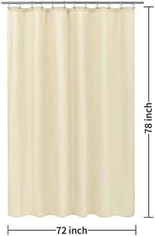 ALYVIA SPRING 72x78 Long Waterproof Fabric Shower Curtain or Liner Cream - Image 7