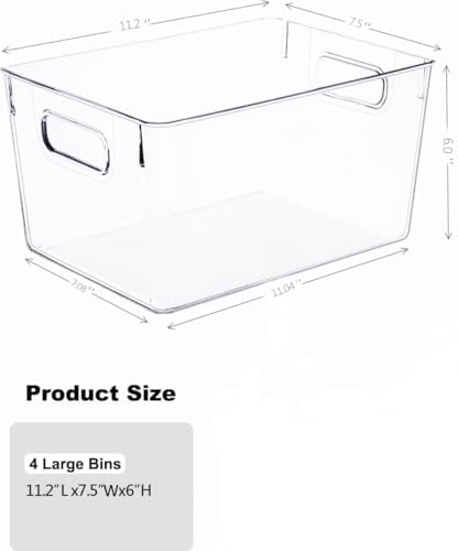 Clear Plastic Storage Bins 8 Pack - Image 6