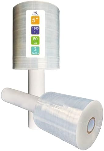Polysells 2 Pack 5" x 1200ft MIni Roll Stretch Film by POLYSELLS