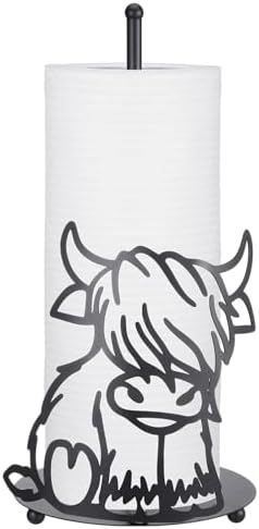 Shimeyao Highland Cow Metal Paper Towel Holder Stand by Shimeyao