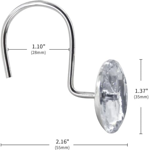 J&V TEXTILES Shower Curtain Hooks Rings, Rust Resistant Metal Double Glide - Image 3