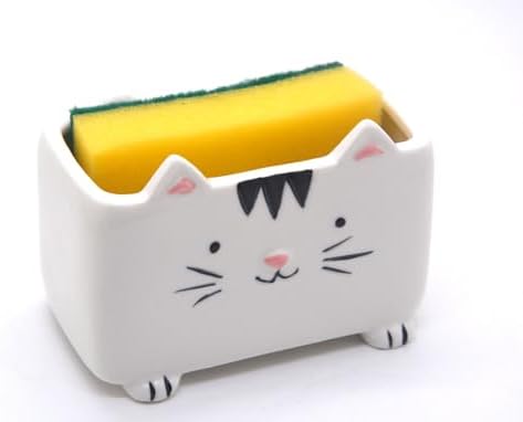 Ceramic Cat Sponge Holder for Kitchen Sink - Image 2