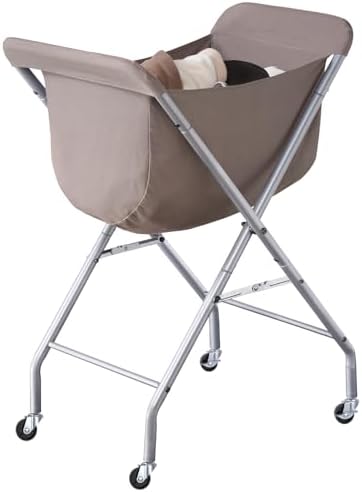 ELYKEN Laundry Basket with Wheels, Collapsible Laundry Hamper, Camel Brown by ELYKEN