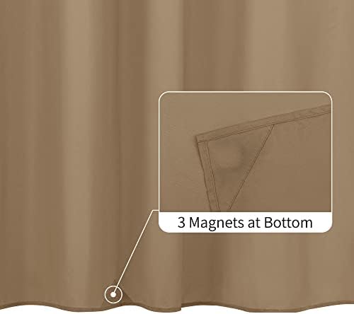 ALYVIA SPRING Waterproof Fabric Shower Curtain or Liner Coffee Brown - Image 2