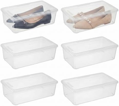 novelinks 6 Pack 6 Quart Clear Plastic Storage Bins by novelinks