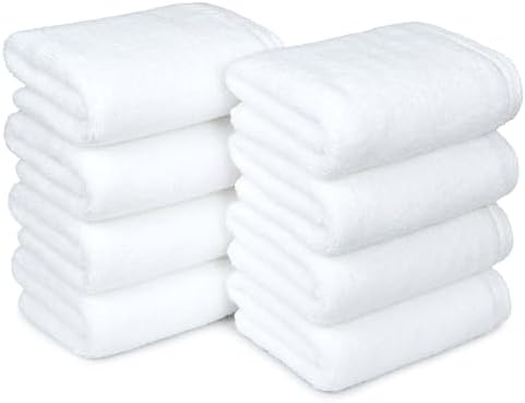 Amazon Basics 8-Pack Soft, Highly Absorbent, Quick-Dry Hand Towels, 100% Cotton by AmazonBasics