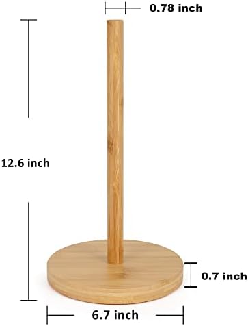 Bamboo Paper Towel Holder Countertop 1 Pack Thick Sturdy Base, Standing Paper - Image 3